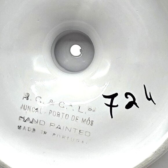 Hand Painted Taper Candle Holder R.C. & Cal Juncal Porto da Mos Ceramic Portugal - Picture 7 of 10